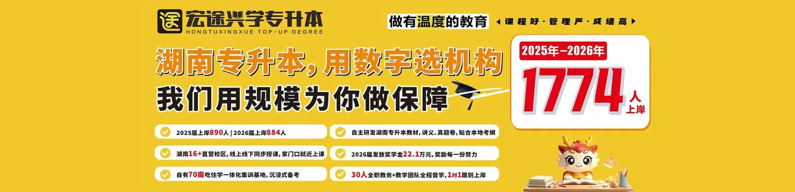 宏途兴学 2025-2026 办学数据一览：1774 人上岸、湖南 16+ 直营校区、自有 70 亩吃住学一体化集训基地、2026 届发放奖学金 22.1 万元、30 人全职教务与教学团队